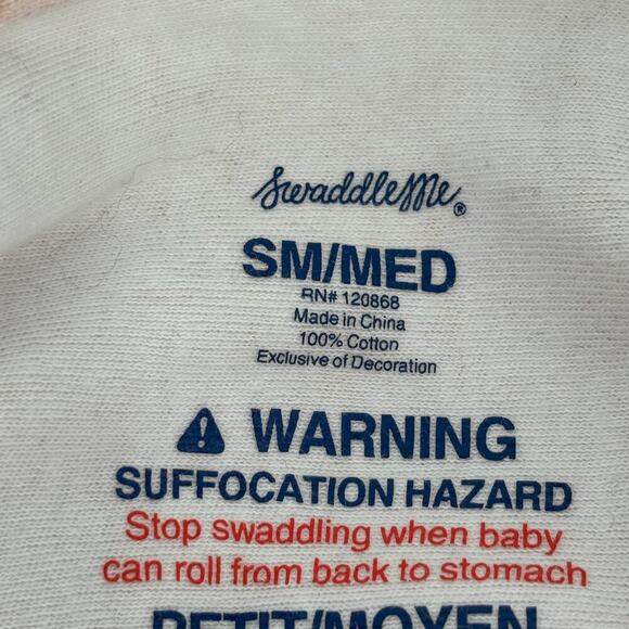 Swaddle Me Summer Sleep Sacks Lot 2 Cotton Pink Baby Size 0-4 Months - Picture 7 of 7
